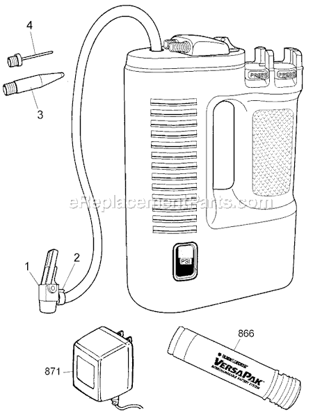 Page A Diagram and Parts List for 11286 Type 1 Black and Decker Compressor